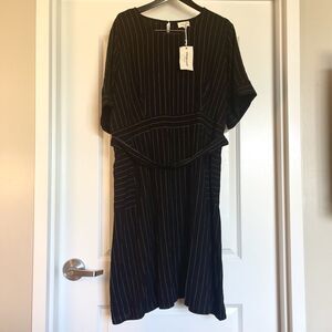 Orange Creek Women’s Linen Pinstripe Dress Chic Classic Business Casual Sz 2XL